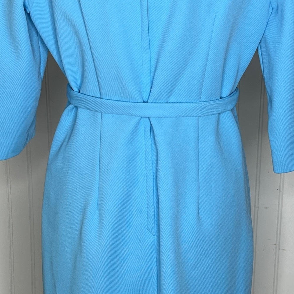 Vintage Knit Light Blue 3/4 Sleeve Dress - Picture 10 of 14